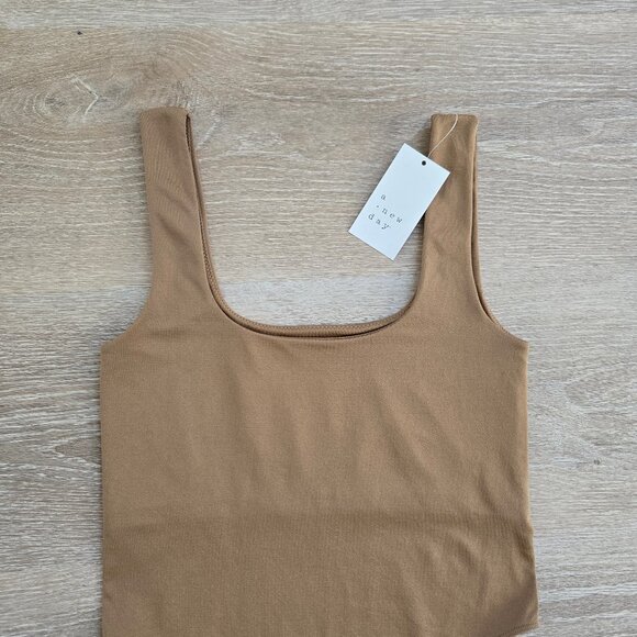 A New Day Women's Seamless Tank Bodysuit Tan Size Small One Piece New With Tags - Picture 13 of 14